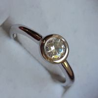 Ring Solitär 925 Silber, Stein durchm ca. 5mm