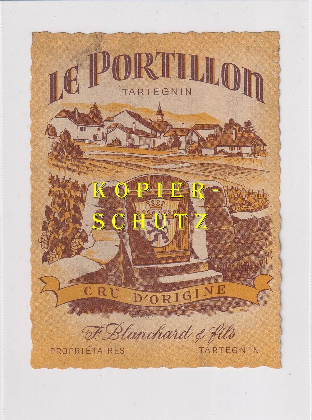 Carta: Etikette - Tartegnin "Le Portillon" /bd – Usato da Hombrechtikon venduto da Rudolf07