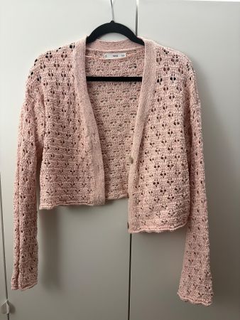 Strickjacke Mango rosa grob gestrickt Grösse M