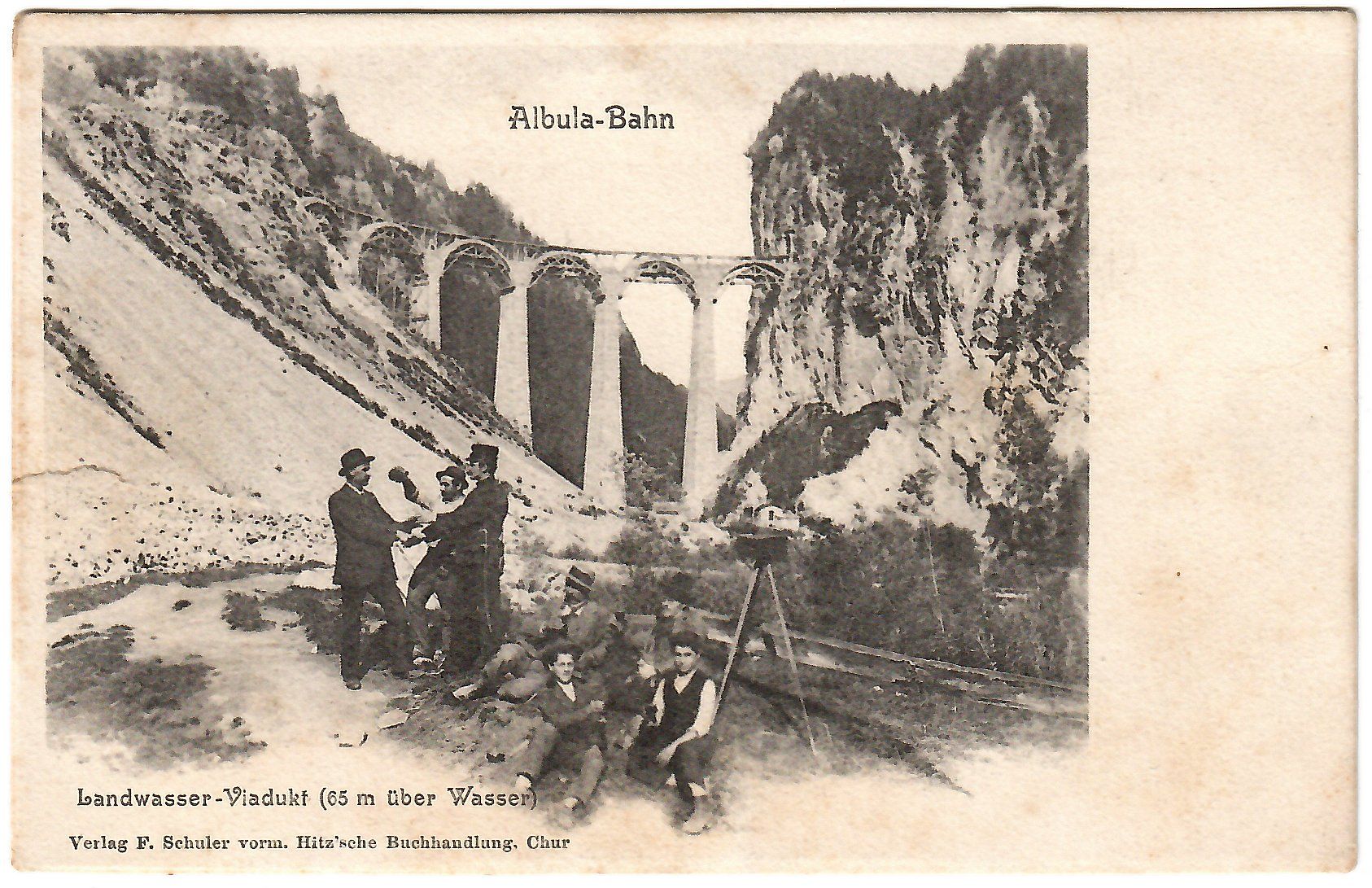 Cartoline postali: Ansichtskarte Albula-Bahn,  Landwasser-Viadukt – Usato da Kerns venduto da etma3