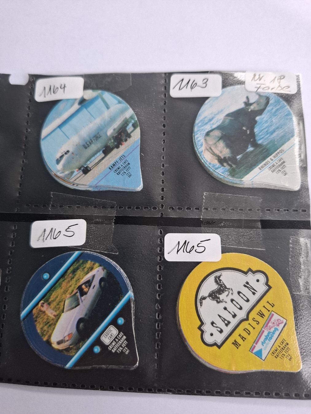 Kaffeerahmdeckel: 4 Serien 1163/1164/1165/1166 – Gebraucht aus Glarus von Strubeli0