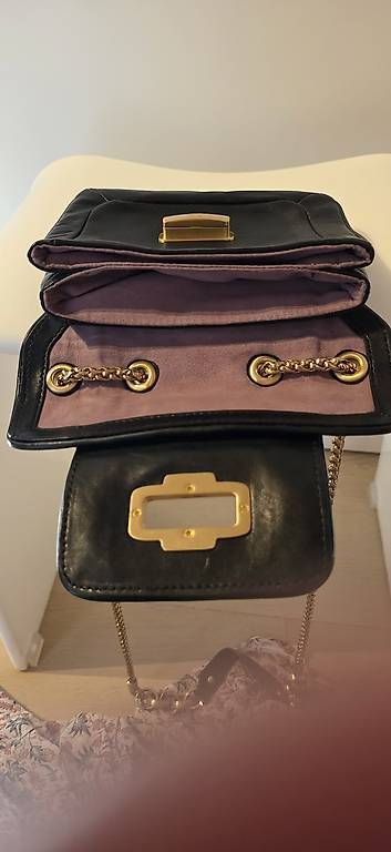 Borse da donna: Navyboot kleine Schwarze Ledertasche – Usato da Wolfhausen venduto da LoukAudio 1