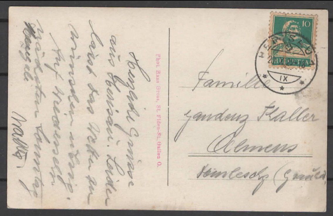 Cartoline postali: HERISAU - Vollstempel 1929 (I – Usato da Ruggell venduto da Masescha 1