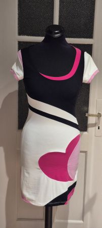 Sommerliches Kleid mit pinken Akzenten, Gr. 36 MOSCHINO