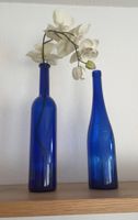 Two glass vases blue