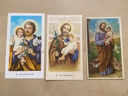 3 Heiligenbildli  San Giuseppe heiliger Josef Andachtsbilder
