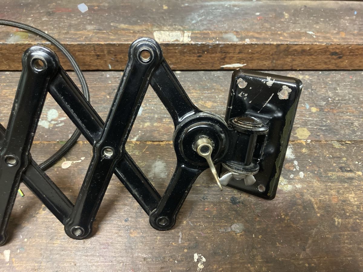 Kaiser Lampade: Kaiser Idell Scherenlampe schwarz, Stoffkabel, CH-Stecker – Usato da Schaffhausen venduto da Mano99 3