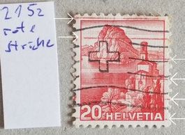 1442) Abart div. waagerechte rote Striche durch Markenbil