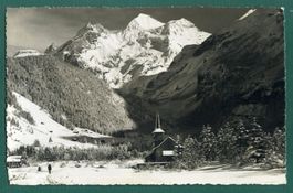 Kandersteg,  Kath.Kirche, Blümlisalp, 1945, gelaufen