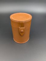 Vintage Leder Becher-Etui "PLV Stufenlos" – Brauner Köcher