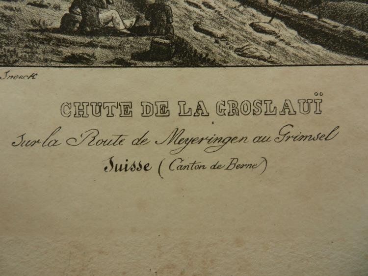Stiche: Chûte de Groslaui Lithographie – Gebraucht aus Risch von Antikfee 2