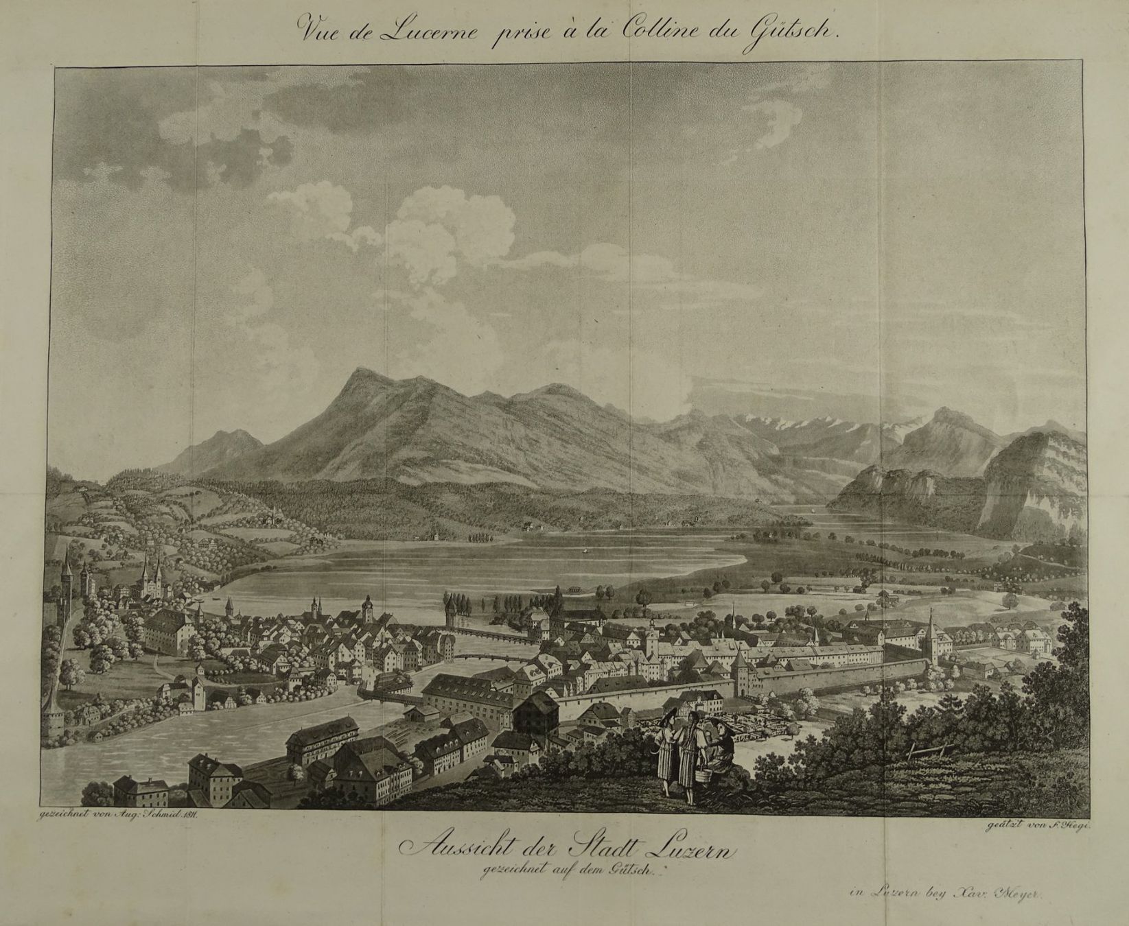 Stiche: LUZERN, AQUATINTA VON HEGI 1811 – Gebraucht aus Grüningen von Kartensammler
