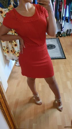 ✨ Feminines Promod Kleid mit Spitze und Stretch 40/L