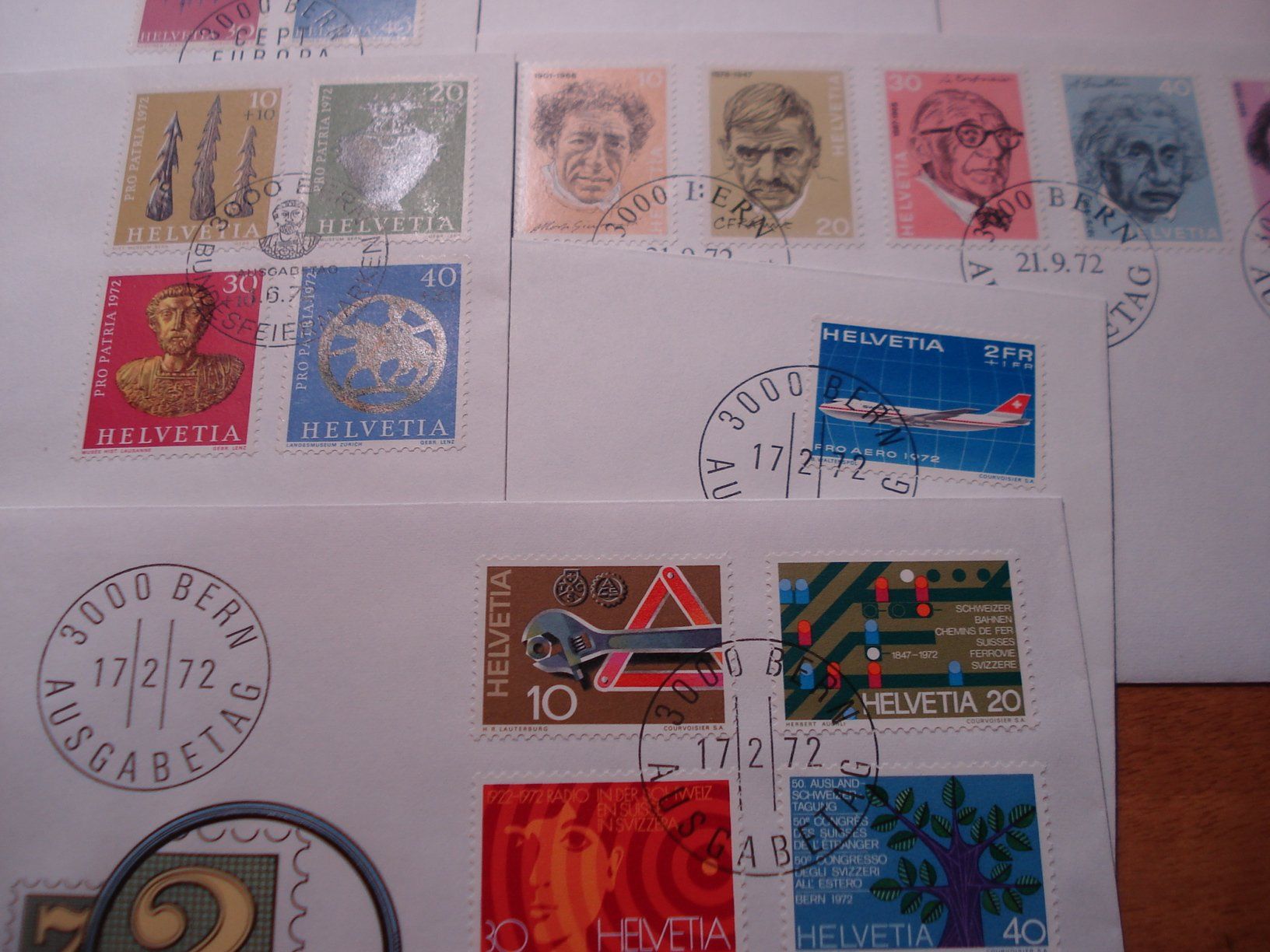 Tutti i francobolli: Set 1972, FDC 7 Belege – Usato da Niederwil AG venduto da morostahu