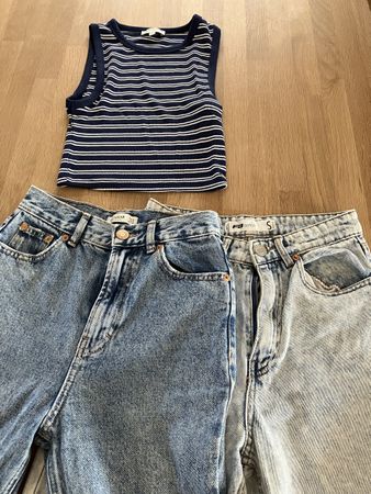 Lot de deux jeans et un top, taille 32/34