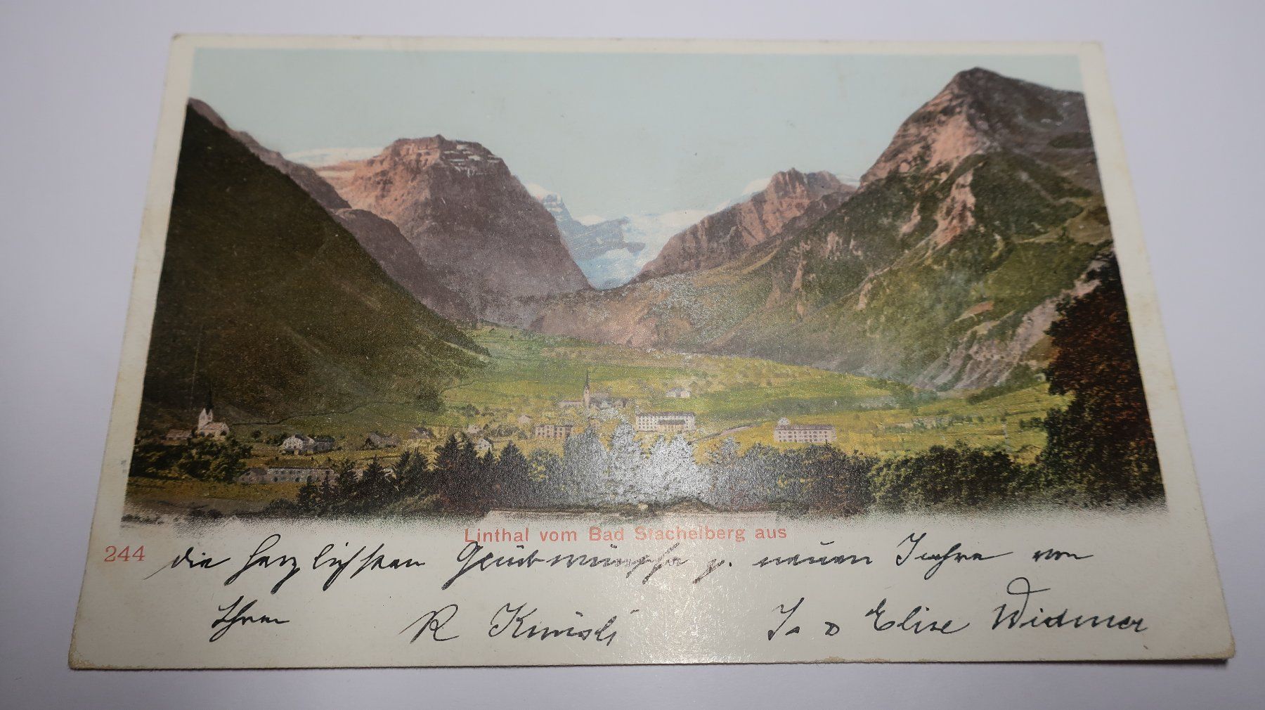 Cartoline postali: Linthal vom Bad Stachelberg aus  1902 – Usato da Cormoret venduto da Pascalll2001 1