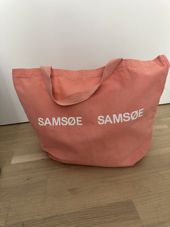 Trendige Samsøe Samsøe Stofftasche, Lachsfarben