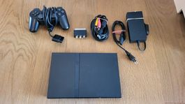 Playstation 2 Slim Kabel und Controller
