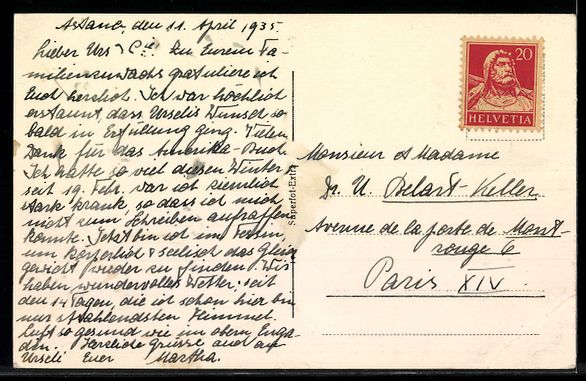Cartoline postali: AK Astano, Ortspanorama mit Kirche – Usato da Berlin venduto da bartko-reher 1