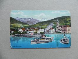 Karte Lachen SZ 1909 Dampfschiff Boot