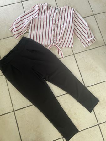Chicoree Streifen-Bluse & Broadway Hose Gr. S Sommer-Set 