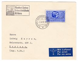 Lettre de Nidau BPA A120 pour Herisau le 2.IV.38