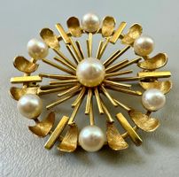 ♦️ VINTAGE GOLDBROSCHE “PERLEN” 18K