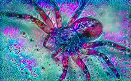 Wandtuch - Spinne UV Aktiv