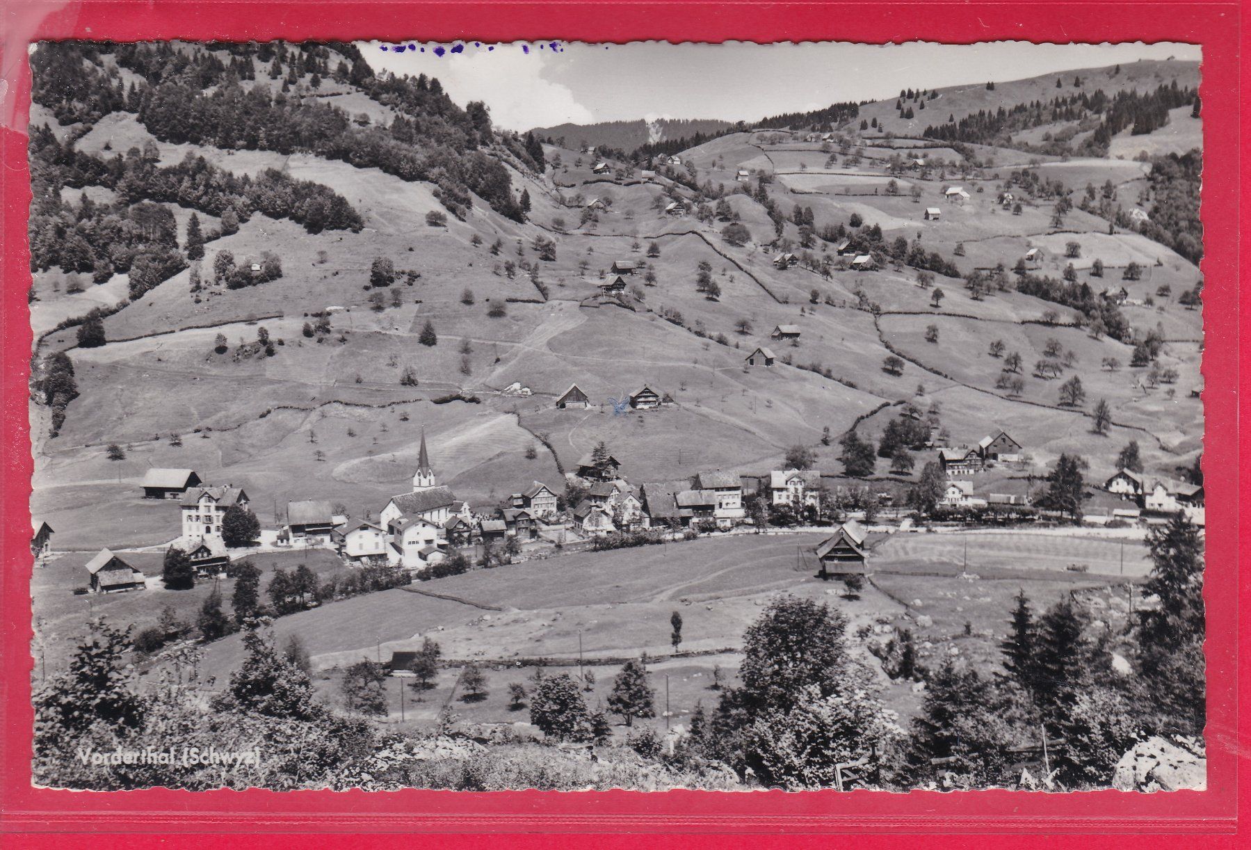 Ansichtskarten: VORDERTHAL (SCHWYZ), 9.7.1961 – Gebraucht aus Oberrieden von Gebirgsstelze