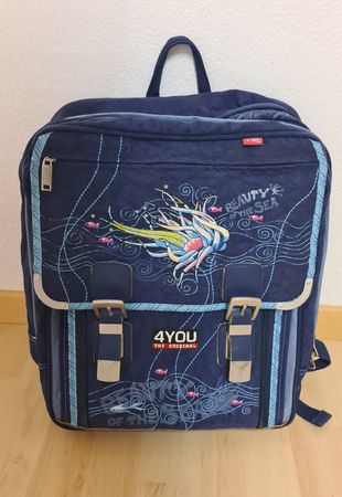 Mädchen Schulthek Backpack mit vielen Fächern, Motiv Meer