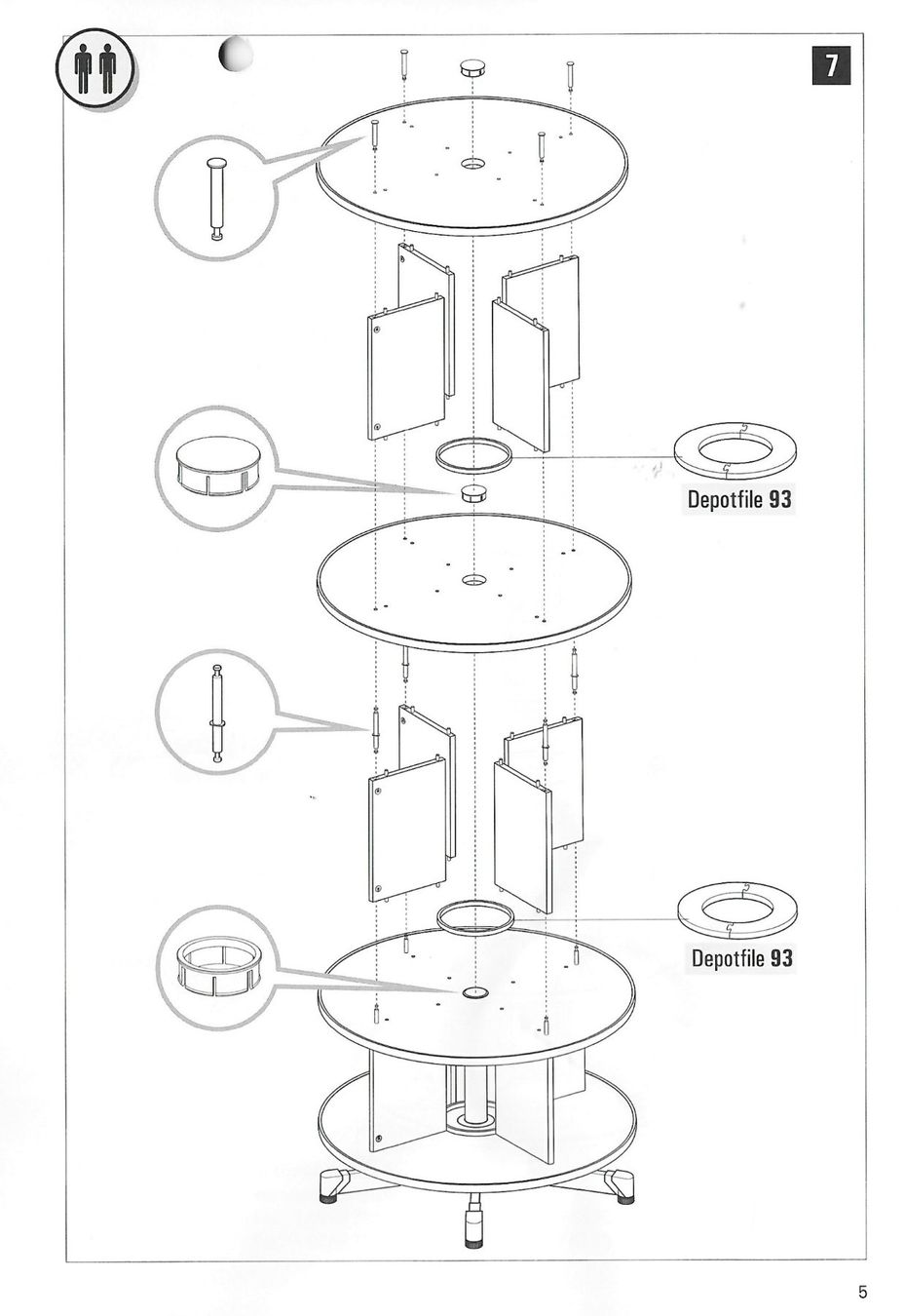 Scaffali: Depotfile 80, Etagen Ordner-Drehsäule – Usato da Witterswil venduto da Regus 1