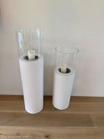 Windlichter Glas weiss Set 2 Stck. Dekoration gut erhalten