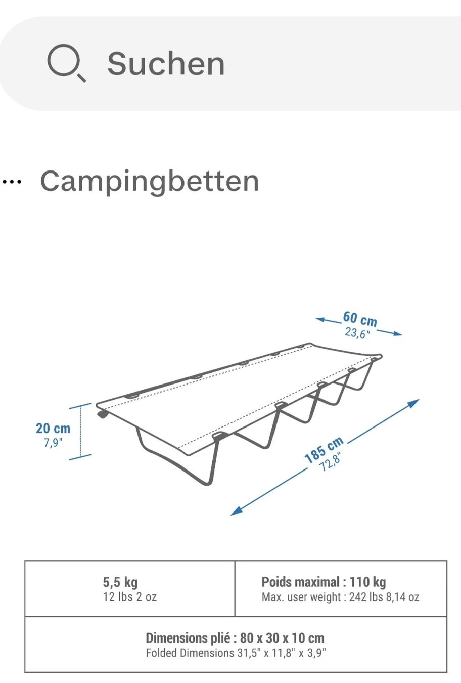Decathlon Liegen & Liegestühle: Camp. Liege und Matzatze – Gebraucht aus Winterthur von Rubinof 6