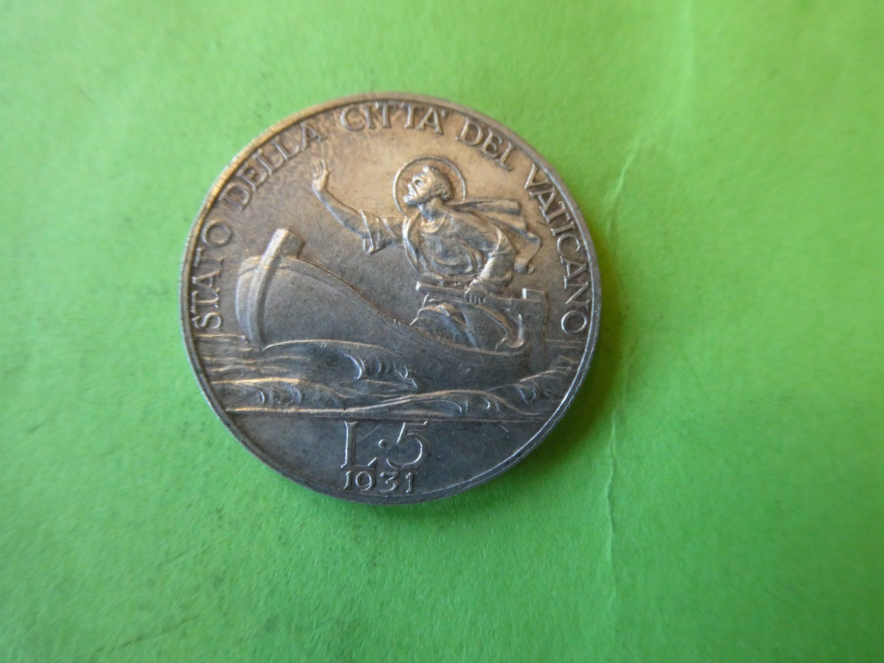 Toutes les monnaies: Vatikan 1931, 5 Lire - Silber – D'occasion à Hinterforst par Rohusri