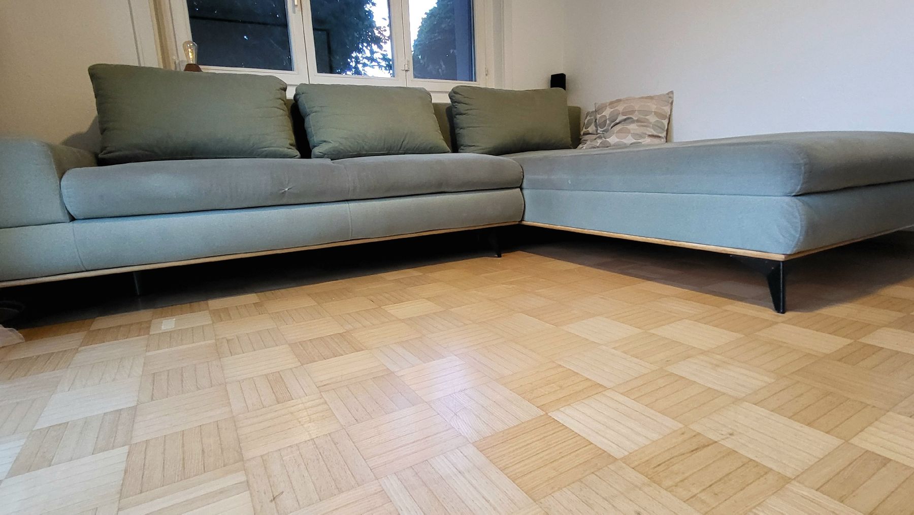 Conforama Divani: Ecksofa ausziehbar hellgrün Gebraucht Sofa – Difettoso da Arni BE venduto da ChunntDrus 1