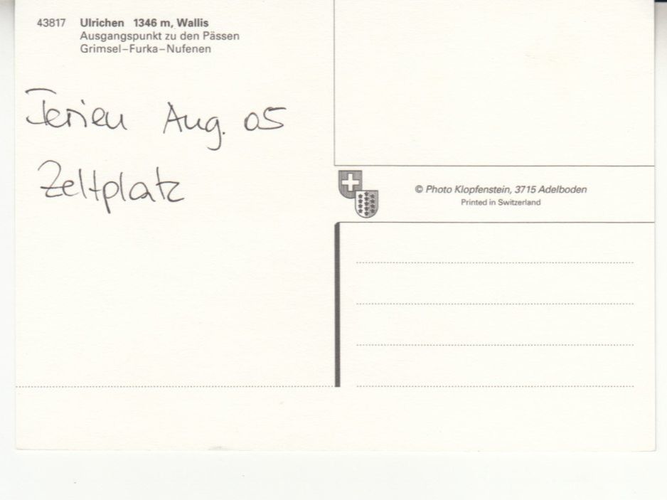 Ansichtskarten: Ulrichen 2005 – Gebraucht aus Bürglen TG von StampGraf 1