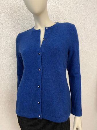 Possum Damenjacke mit Swarovski-Knöpfen blau S