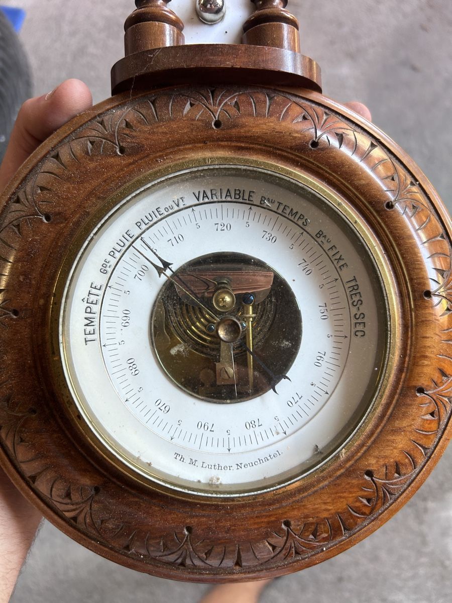 Sonstiges für Haushalt & Wohnen: Barometer Thermometer Holz Gehäuse gebraucht – Defekt aus Wald ZH von Peedeb 1