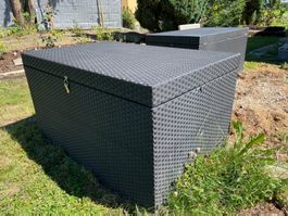 Kissen-/Gartenbox im Rattan-Look XXL, wetterfest
