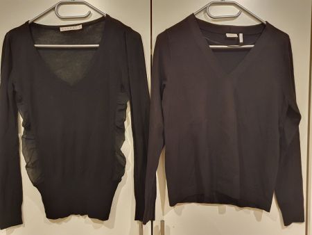 2 Pullover schwarz: Kookai Gr. 0, s. Oliver Gr. 34