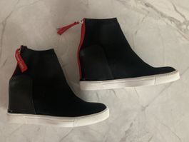 Exe Renato Garini Keil-Sneaker schwarz rot Grösse 38 neu
