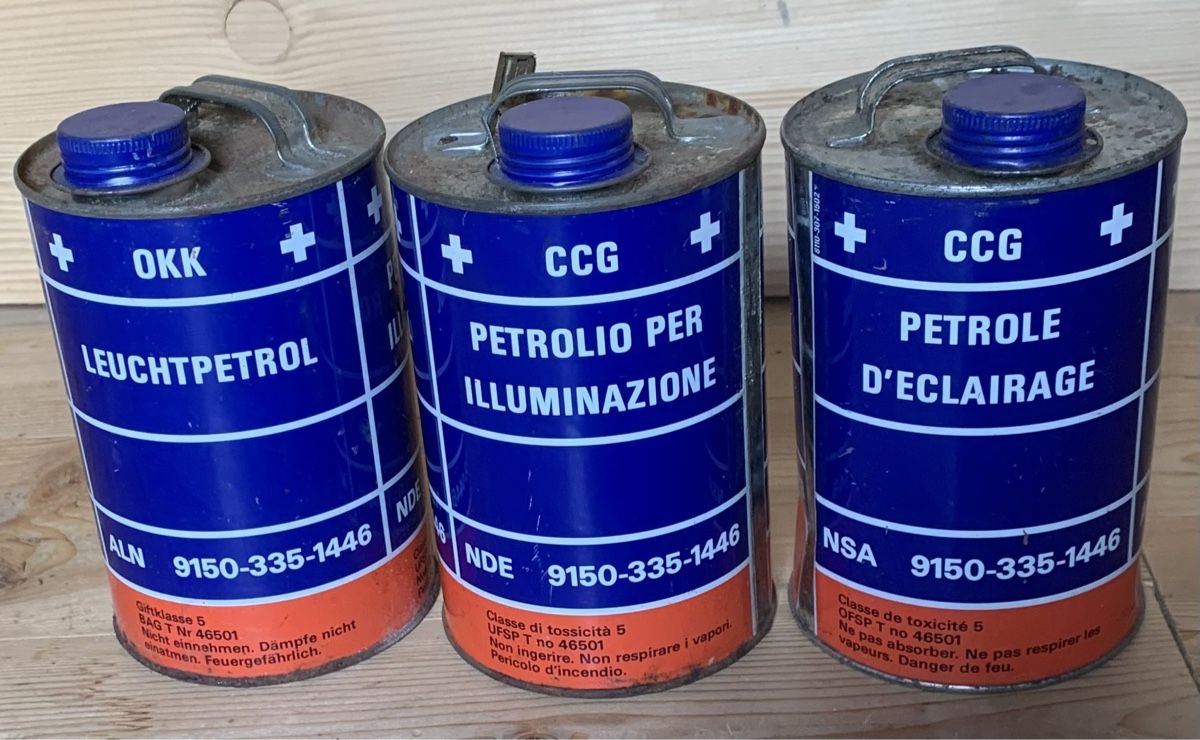 Contenitori & Simili: 3 leere Blechbüchsen der CH Armee – Usato da Goldingen venduto da Bergler012