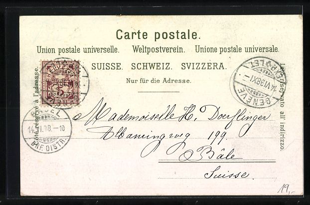 Cartoline postali: Litho Künzli Nr. 5017: Lac de Genève e – Usato da Berlin venduto da bartko-reher 1