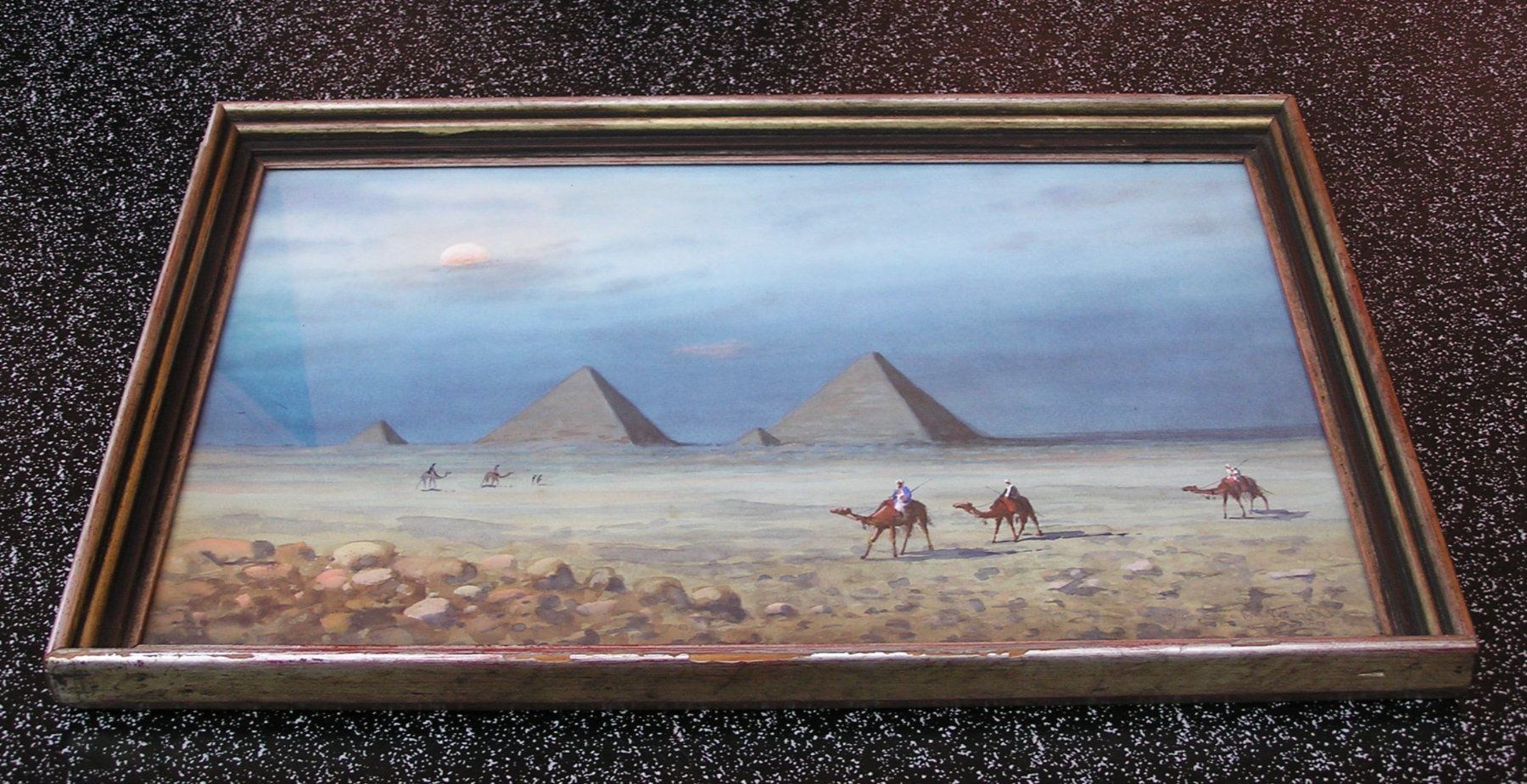 Dipinti: ORIENTALIST E. MARCHETTINI AQUARELL PYRAMIDEN KAMELREITER – Usato da Grenchen venduto da Antique-hunter 4