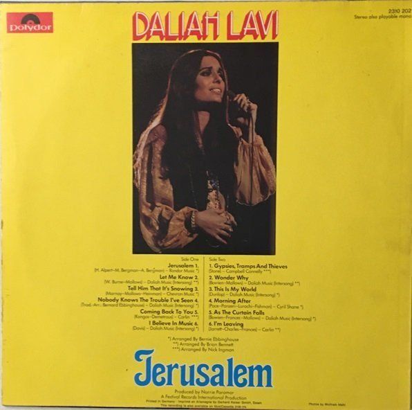 Dischi in vinile: Daliah Lavi - Jerusalem (LP) – Usato da Grüningen venduto da azulmarron 1