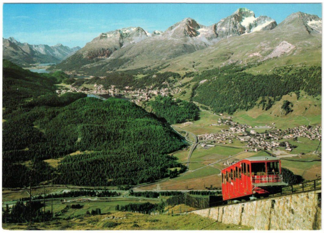 Ansichtskarten: St. Moritz - Standseilbahn Muottas Muragl – Gebraucht aus Binningen von Mountainrider