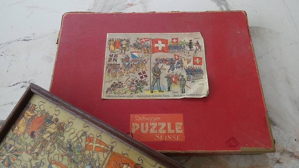 Puzzles: Antikes Holz-Puzzle der Geschichte der Schweiz – Gebraucht aus Beckenried von SigiSeetang 1