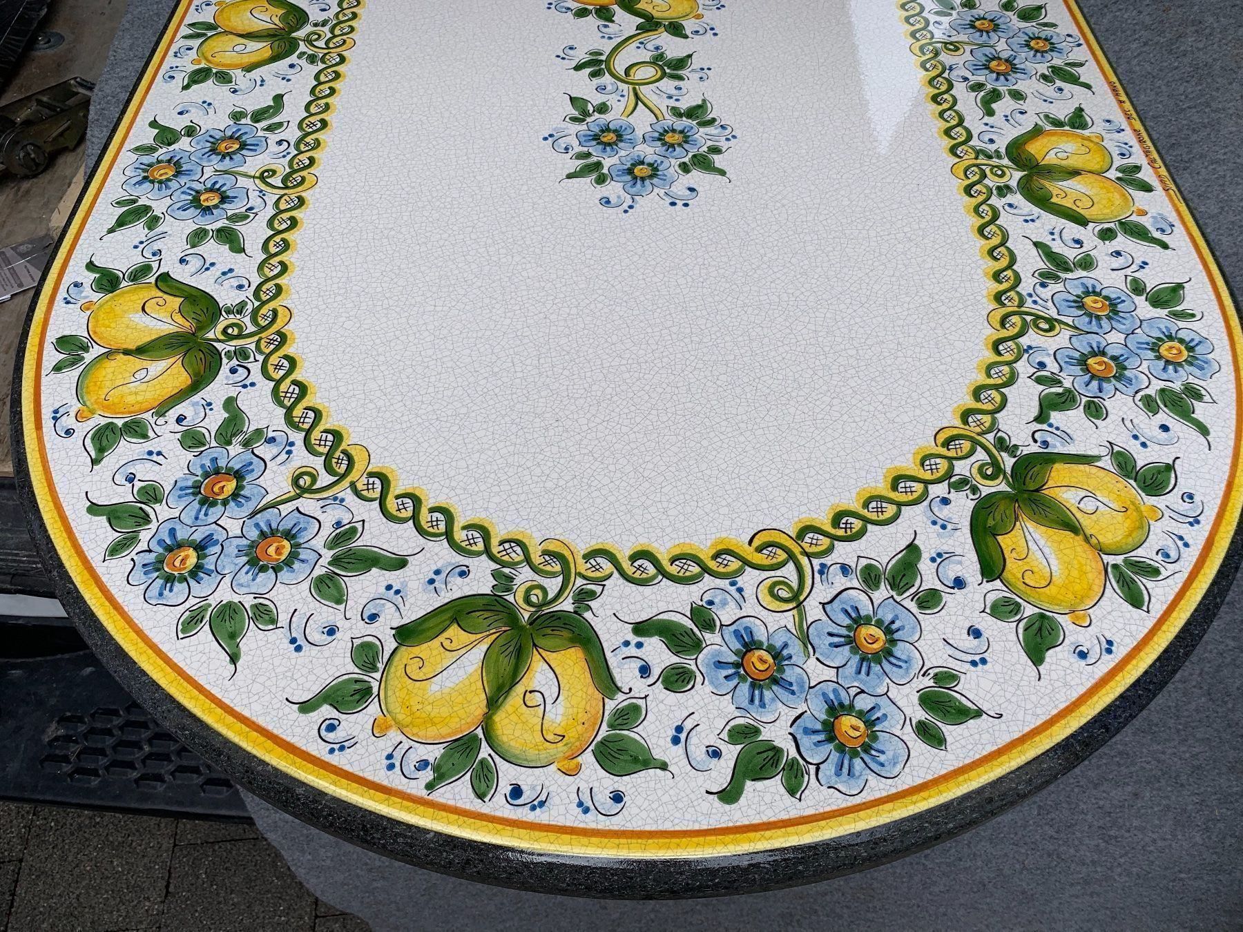 Tische: Lava Tisch oval mit Zitronen & Blumen – Neu (gemäss Beschreibung) aus Höri von ArtelavicaGmbH 5
