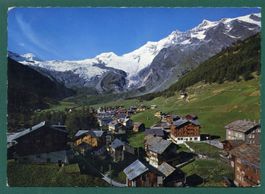 Saas-Fee, 1967, mit Allalinhorn, gelaufen, Grossformat