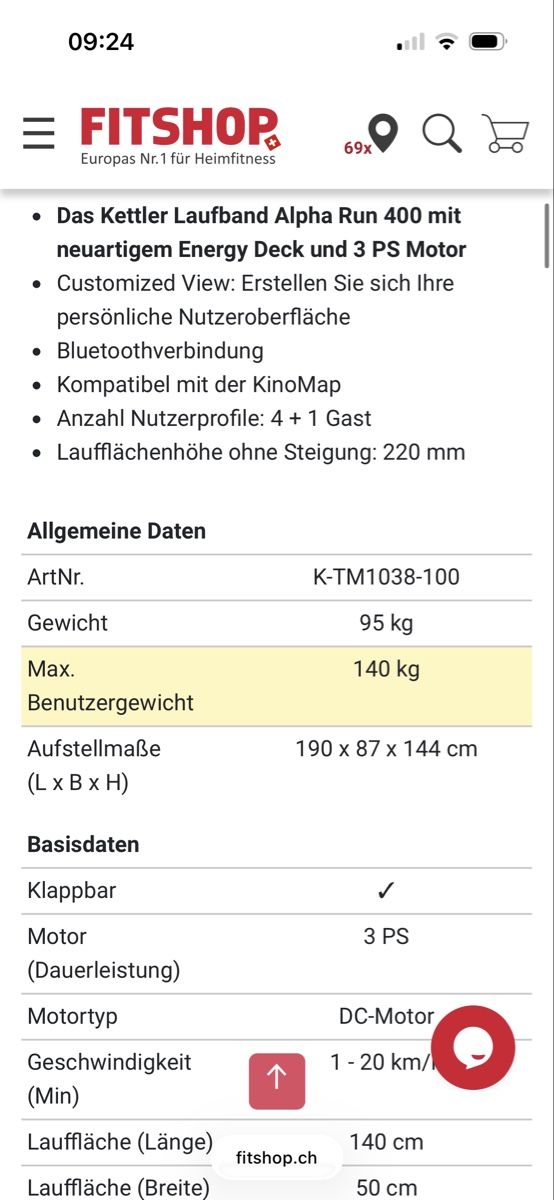 Kettler Hometrainer: Kettler Laufband Alpha Run 400 – Gebraucht aus Schlieren von NM_Nici 9
